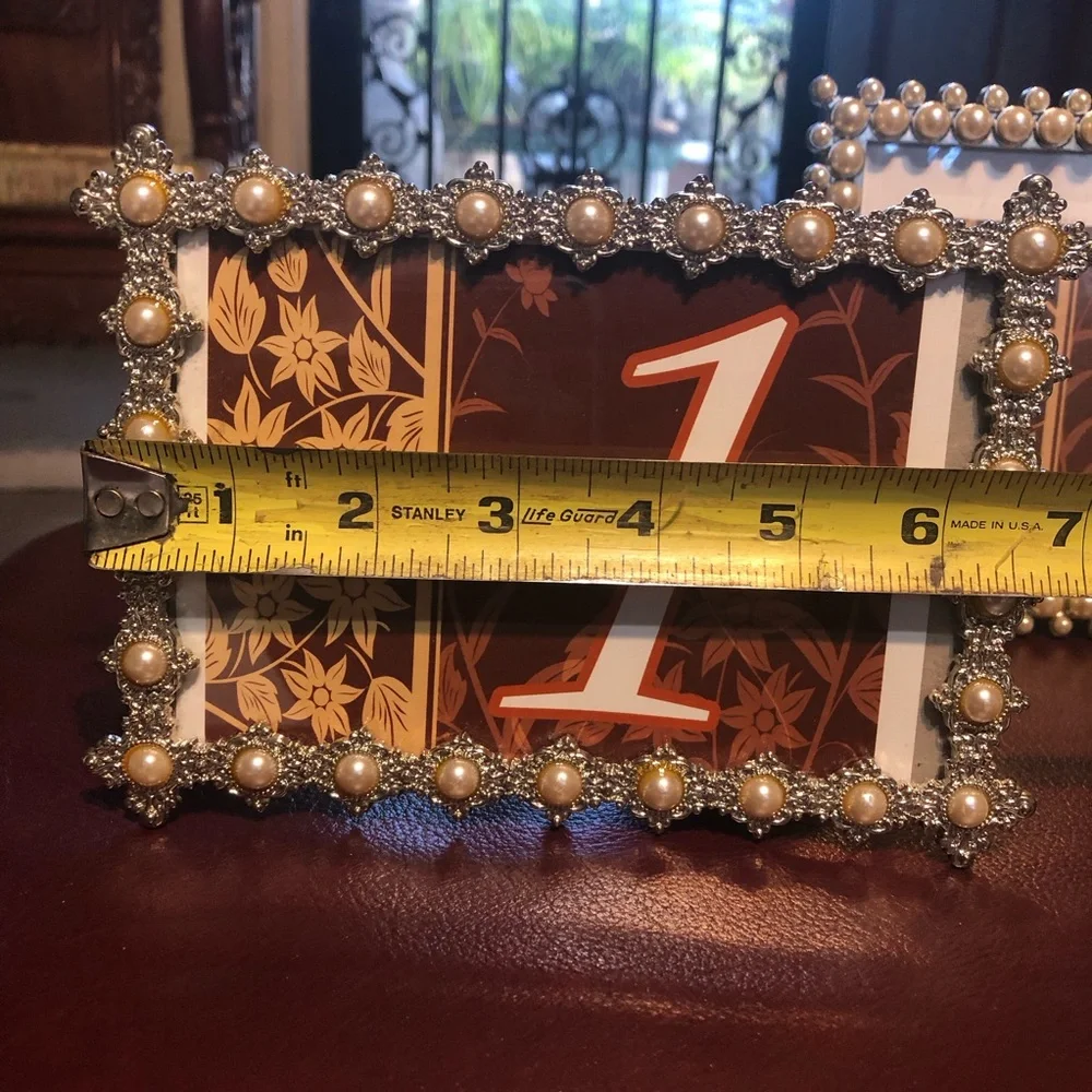 Pearl-Embellished Decorative Picture Frames